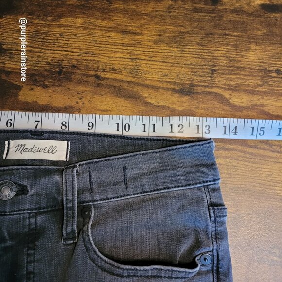 Madewell Jeans 26 Mid Rise 9" Skinny Black Sea Wash Tummy Control Stretch Denim - Picture 9 of 14